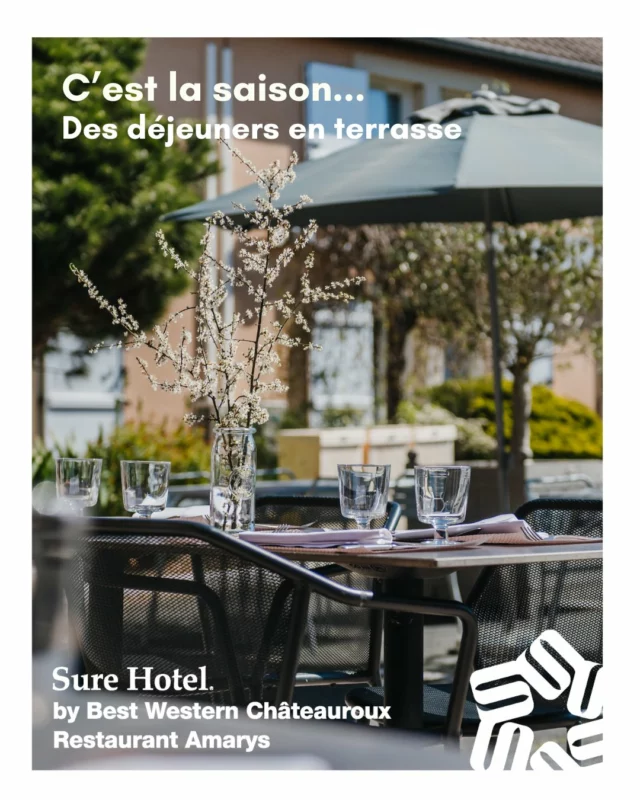 Amarys, le restaurant du Sure Hotel, vous accueille du lundi au vendredi midi au Forum du Poinçonnet. 

🍓 Retrouvez la carte sur le site internet (lien dans la bio),
🍋 Réservation en ligne ou par téléphone, 
🍉 Terrasse abritée et clim à l’intérieur, 
🥬 Fait maison, Maître Restaurateur.

#BestWesternFrance #clefverte #berryprovince #chateaurouxberrytourisme #FaitMaison #MaîtreRestaurateur #MaîtresResaturateurs